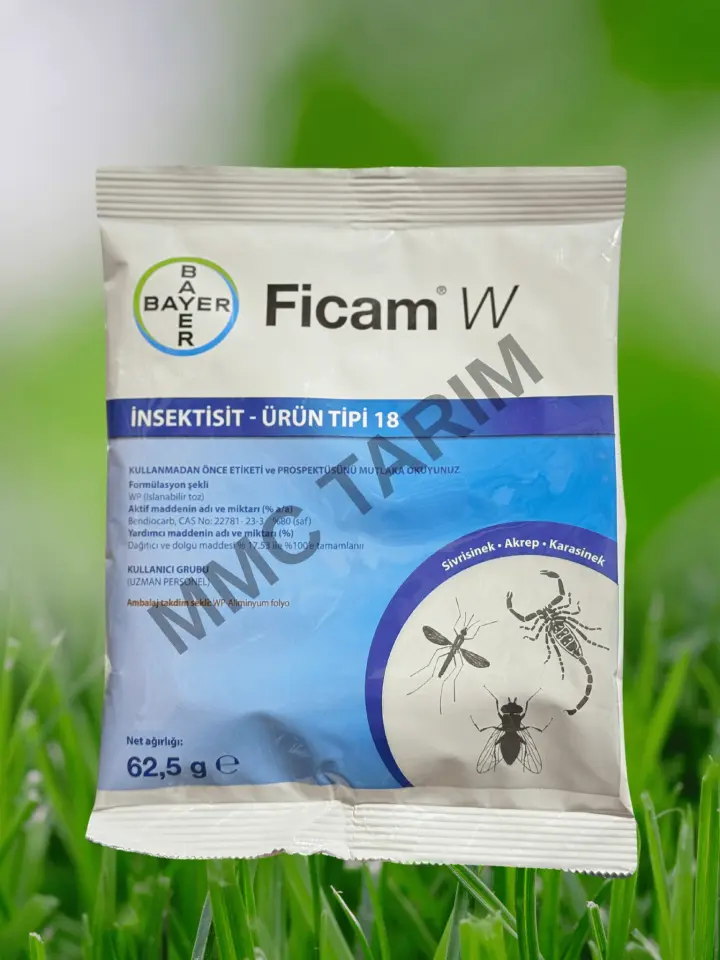Ficam W Akrep, Hamamböceği, Sivrisinek, Kene, Bit ,Pire Karşı Etkili Toz İlaç 62,50 Gr